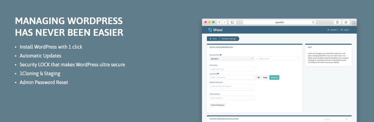 SPanel Control Panel, What is SWordPress Manager?