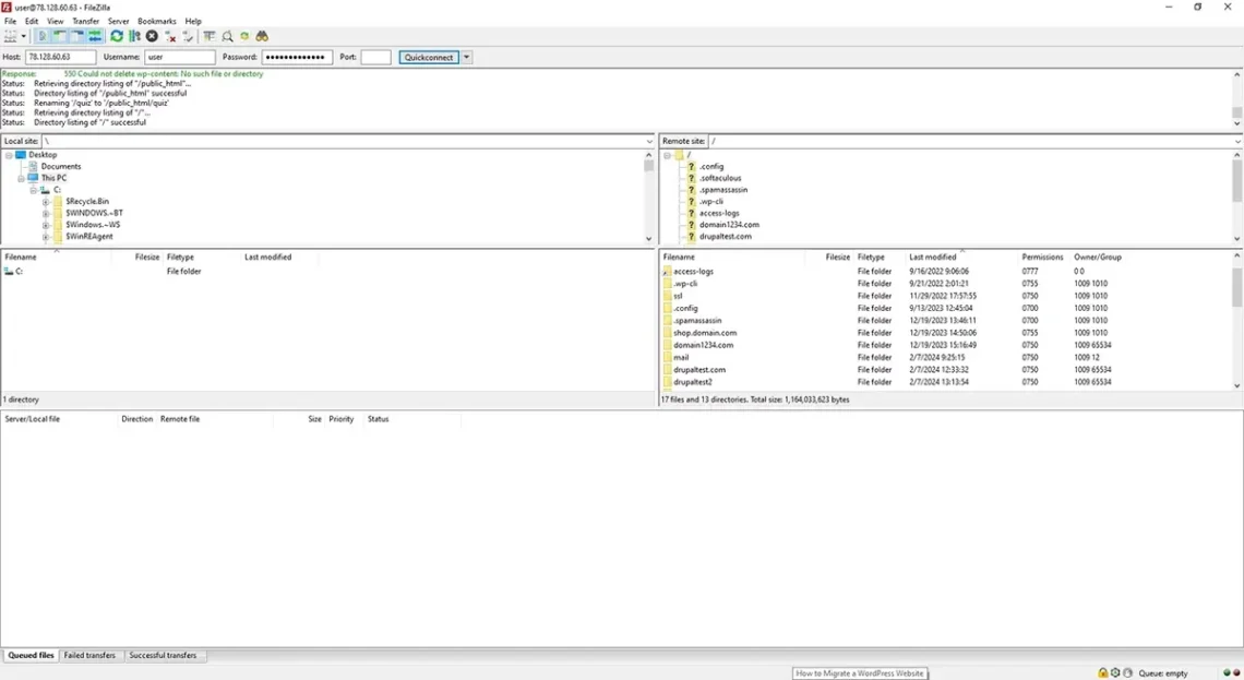 Migrate a WordPress Website: Step by Step Guide Migrate a WordPress Website: Step by Step Guide, Transferring files using an FTP client.