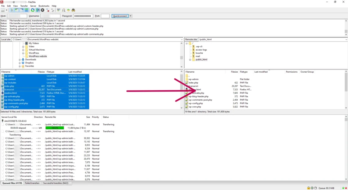 Migrate a WordPress Website: Step by Step Guide Migrate a WordPress Website: Step by Step Guide, Transferring files using an FTP client. 3