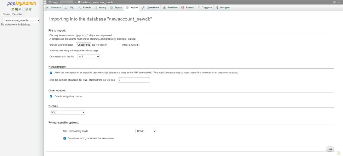 Website Migration Without Downtime: Full Checklist, 2. Through phpMyAdmin/phpPgAdmin