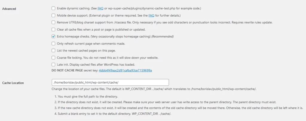 WP Super Cache: Ultimate Guide to Speed Setup and Optimization, Advanced settings 3