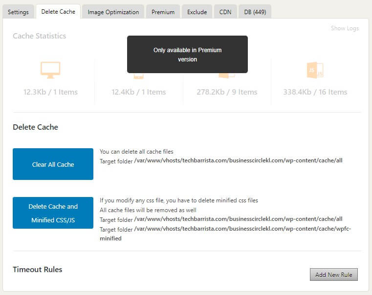 Optimize Website Speed with WP Fastest Cache, Delete Cache