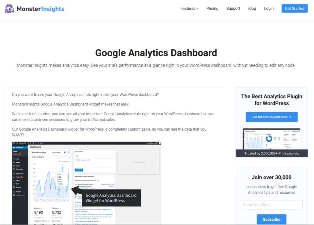 Top WordPress Plugins of 2024, 15. Google Analytics Dashboard by MonsterInsights 2