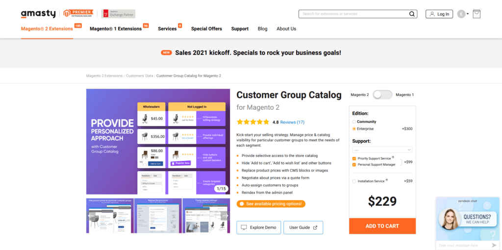What Are the Best Magento Extensions for B2B?, Customer Group Catalog