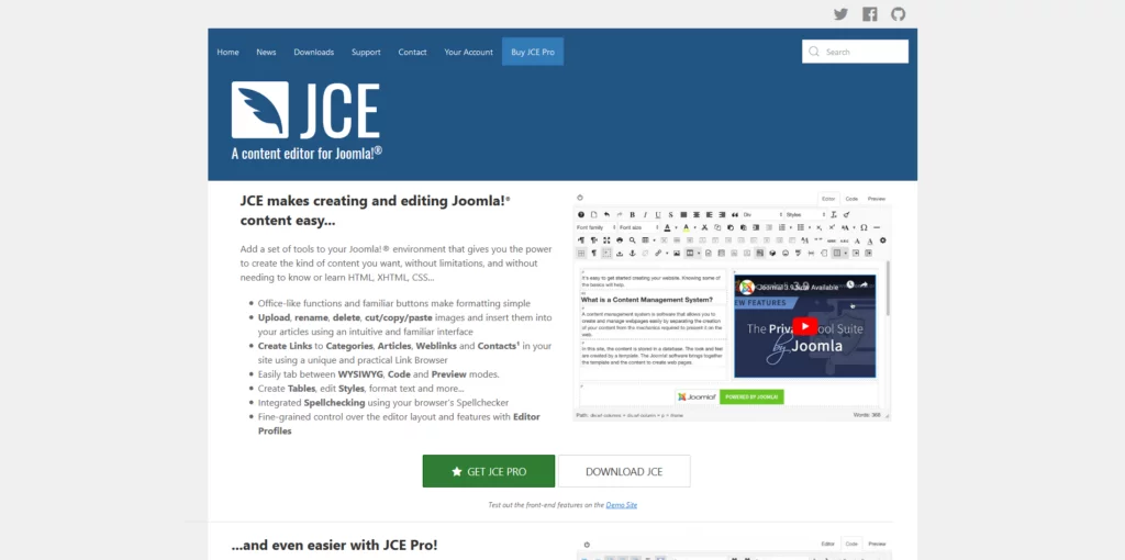 What Are the Best Joomla Plugins and Extensions?, JCE