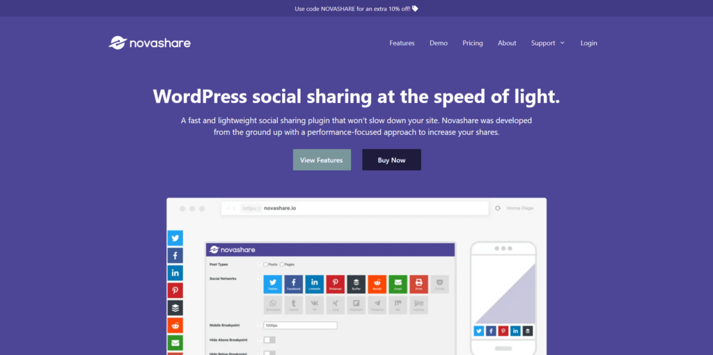 7 Best Social Media Sharing Plugins for WordPress, Novashare