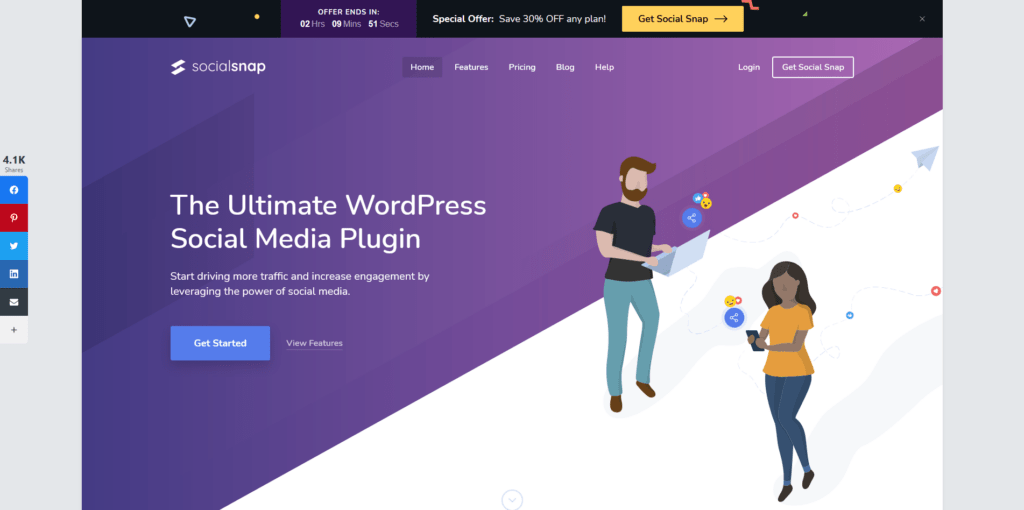 7 Best Social Media Sharing Plugins for WordPress, Social Snap