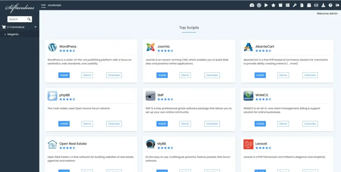 How to Install Magento, 3. Use the search bar to find the Magento ecommerce app
