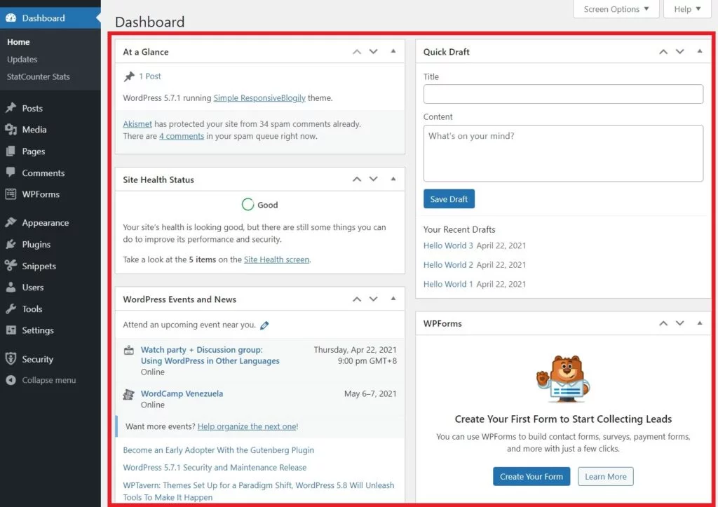 Navigating Your WordPress Dashboard Navigating Your WordPress Dashboard, Dashboard