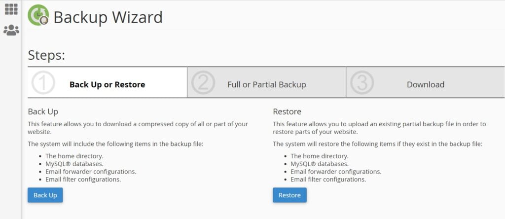 The Importance of Data Backups The Importance of Data Backups, Data Backup via cPanel