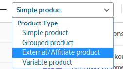 Adding Products to WooCommerce, Adding an External/Affiliate Product