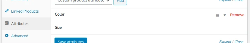 Adding Products to WooCommerce, Attributes Tab