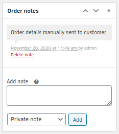 Orders, Order Notes