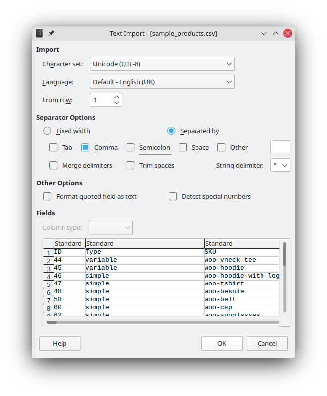 Adding Products to WooCommerce Adding Products to WooCommerce, Opening and Editing the CSV File