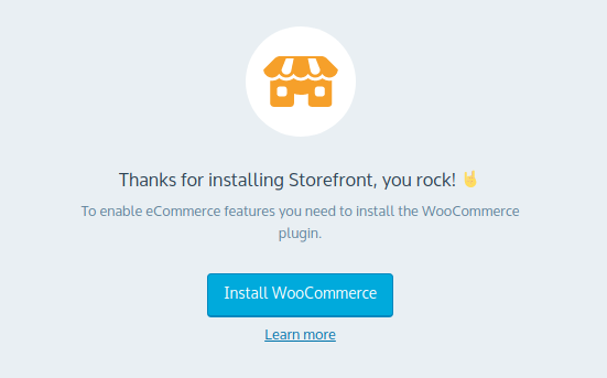 Installing WooCommerce, Installing Through The Storefront Theme