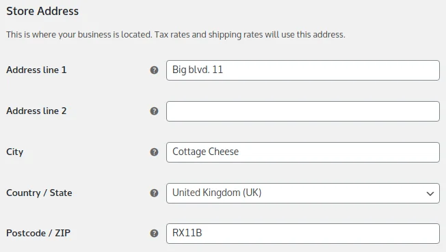 Setting up Your WooCommerce Store Setting up Your WooCommerce Store, Store Address