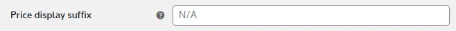 Taxes, Price Display Suffix