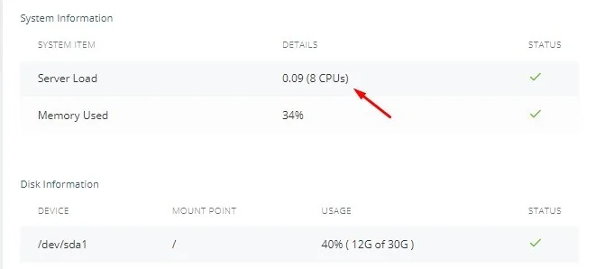 CPU Configurations in ScalaHosting VPS Products, Check CPU via SPanel