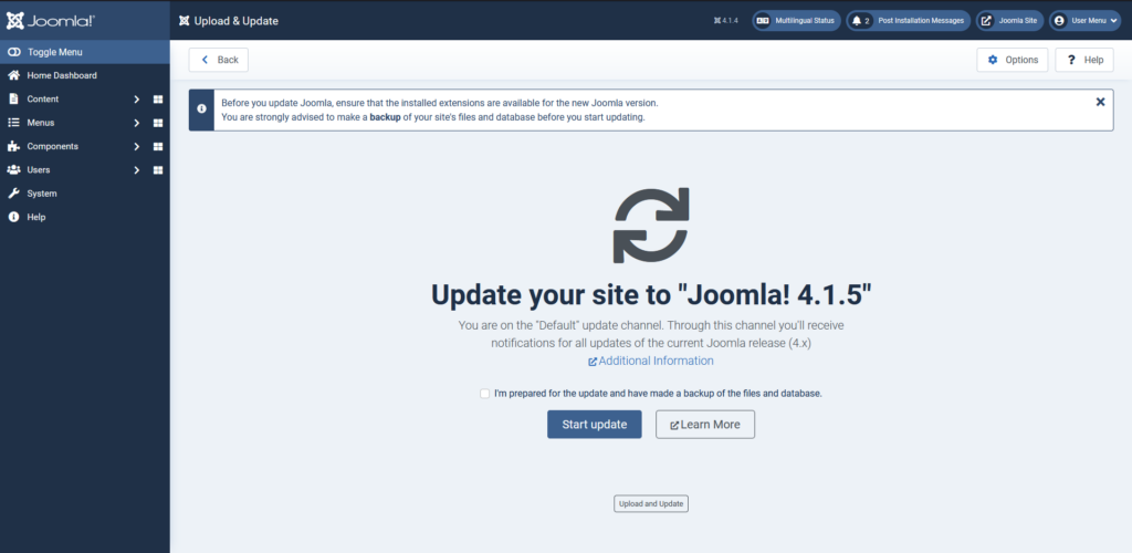 How to Speed Up My Joomla Website?, Update the Joomla Core and All Your Add-Ons
