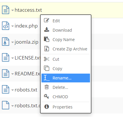 Where Is the .htaccess File in Joomla?