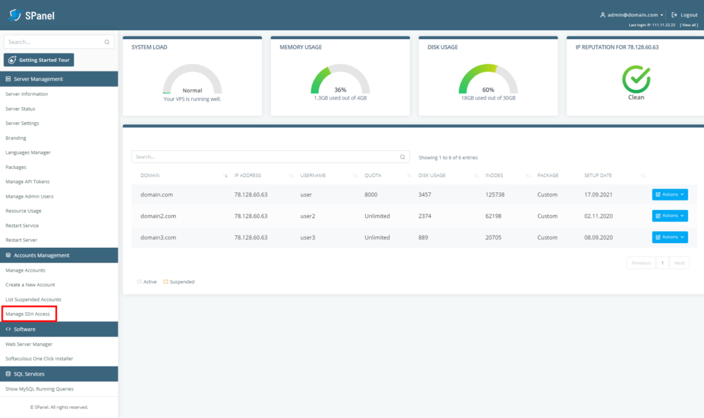 SSH Terminal in SPanel, SPanel’s SSH Terminal
