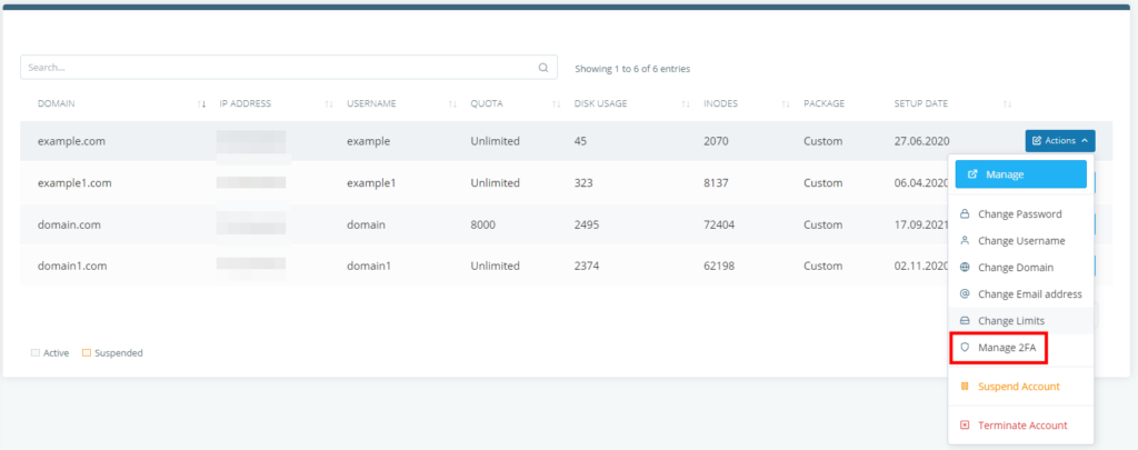 Two-Factor Authentication in SPanel, Enabling 2FA in SPanel 8