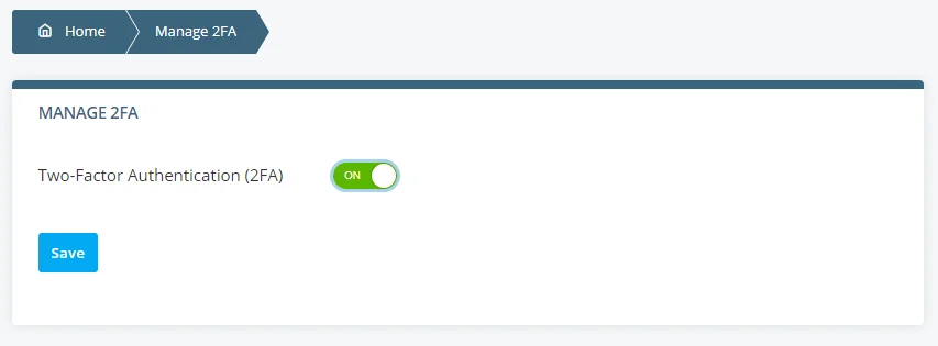 Two-Factor Authentication in SPanel Two-Factor Authentication in SPanel