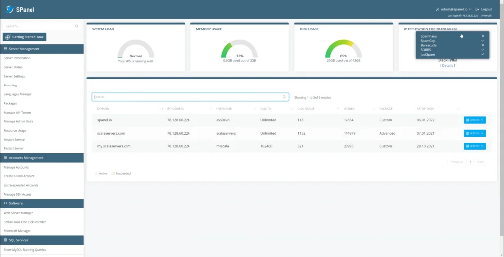 IP Reputation Management in SPanel IP Reputation Management in SPanel