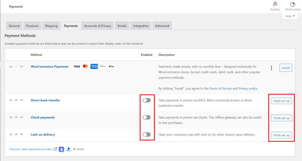 How to Set Up WooCommerce on WordPress?, Adding Payment Options 3