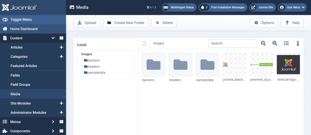 Introduction to the Joomla Dashboard Introduction to the Joomla Dashboard, Categories
