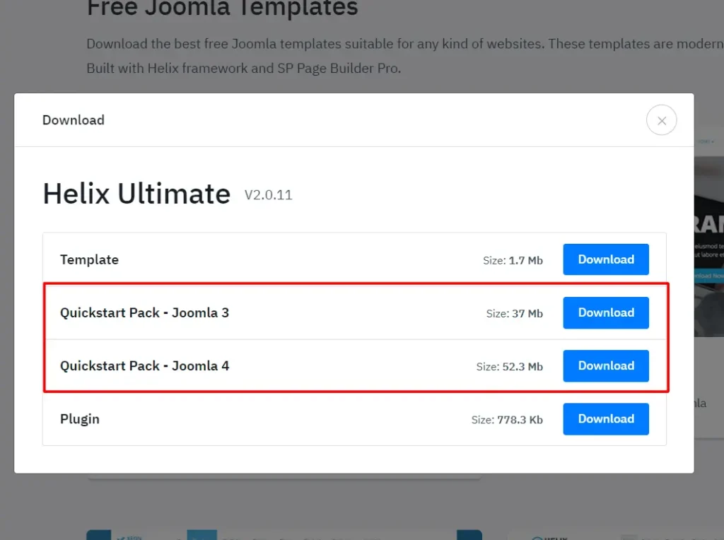 How to Install a Quickstart Package in Joomla, Downloading the Quickstart Package