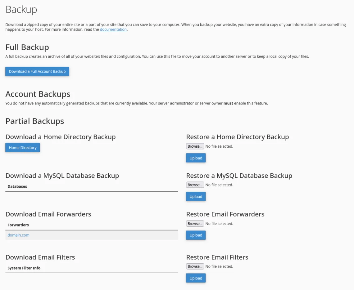 The Power of cPanel: A Comprehensive Overview of Features and Benefits, Backups