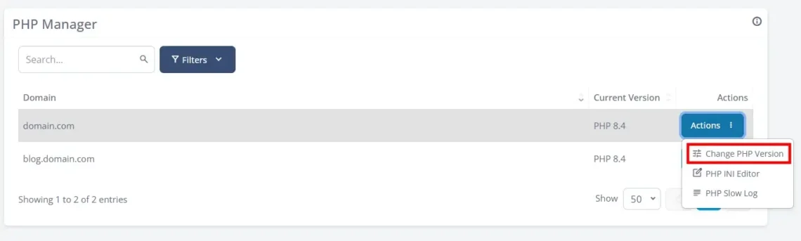 Developer Hosting Tools: Full Root, Git, SSH, and More, Switching to a different PHP version