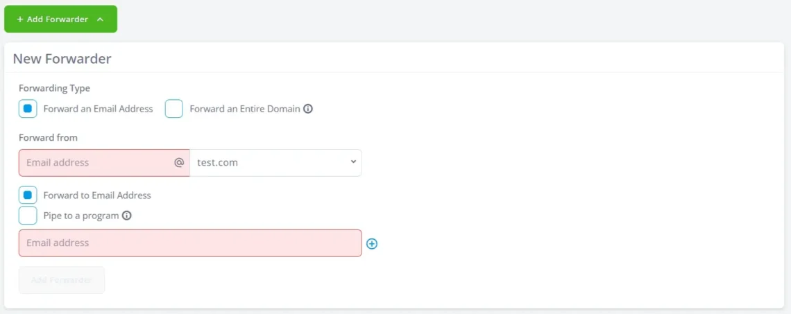 Email Forwarders vs. Catch-All vs. Domain Forwarding: Which One Do You Need? Email Forwarders vs. Catch-All vs. Domain Forwarding: Which One Do You Need?, Both Forwarder Types On One SPanel Screen