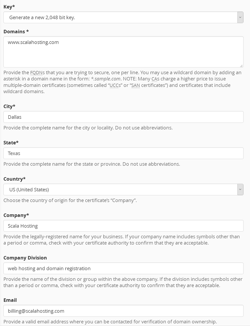 Which SSL certificate to choose and how to configure it?, Generate the CSR (Certificate Signing Request) 2