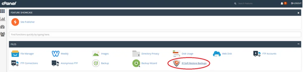 How to find R1soft in cPanel