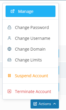 How to Terminate an Account?, Terminating accounts in SPanel 2