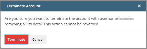 How to Terminate an Account?, Terminating accounts in SPanel 3