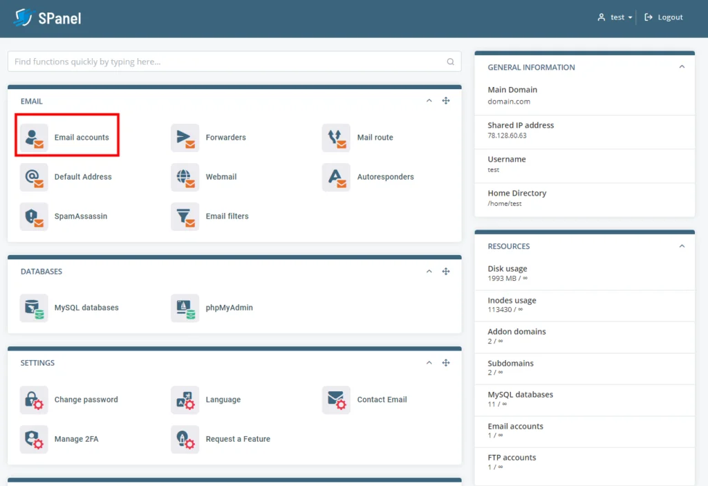 How to Set a Catch-All Email Address in SPanel?, Setting a catch-all email address in SPanel