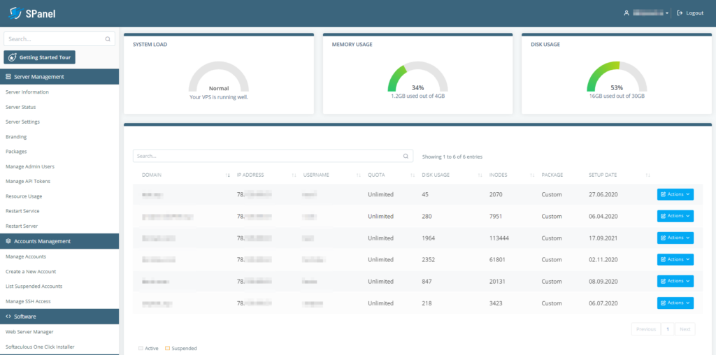 How to Change an Account’s Main Domain in SPanel, Changing an account’s main domain 2