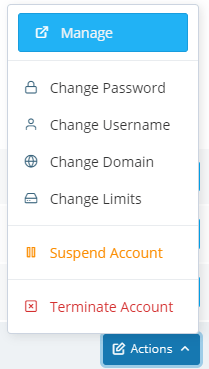 How to Change an Account’s Main Domain in SPanel, Changing an account’s main domain 3