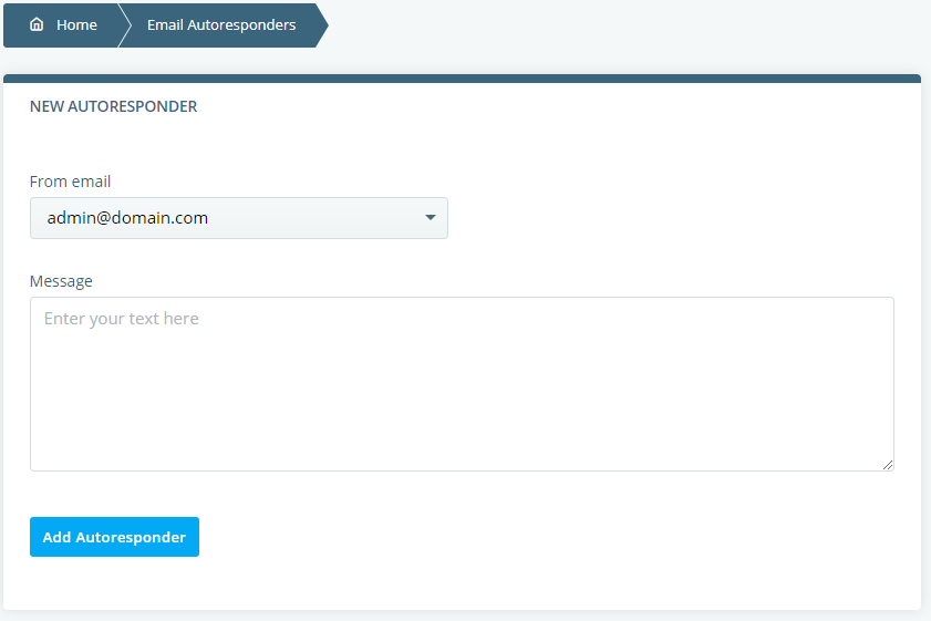 How to Create an Email Autoresponder, Creating and managing autoresponders in SPanel 2