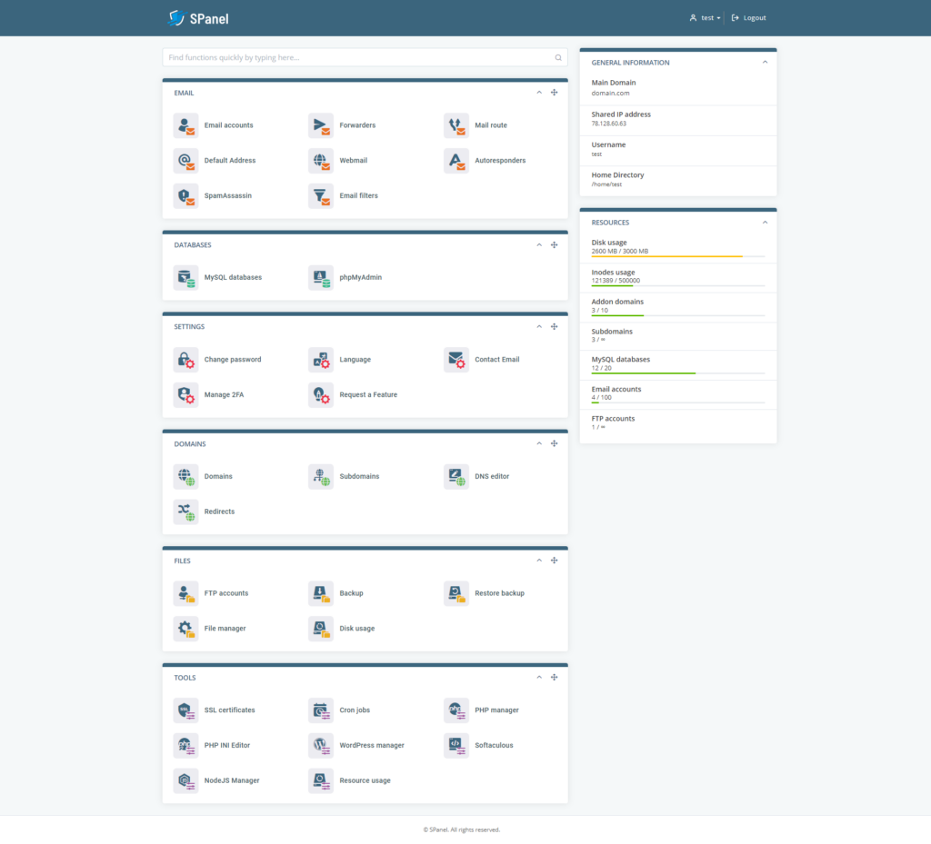 Getting Started with SPanel