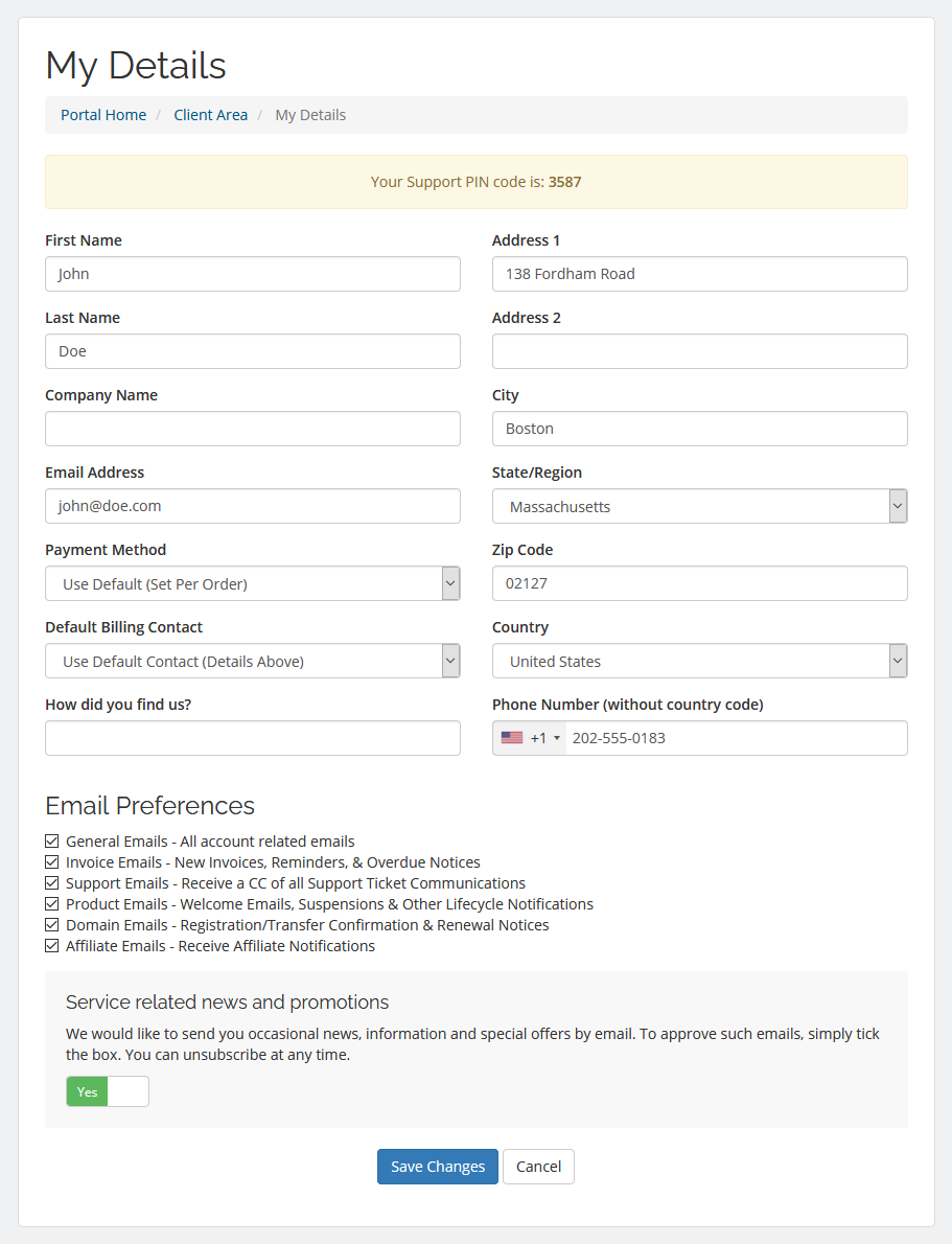 ScalaHosting Client Area