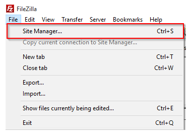 How To Setup FTP Using Filezilla, Step 2 — Add A New Site To Site Manager 2