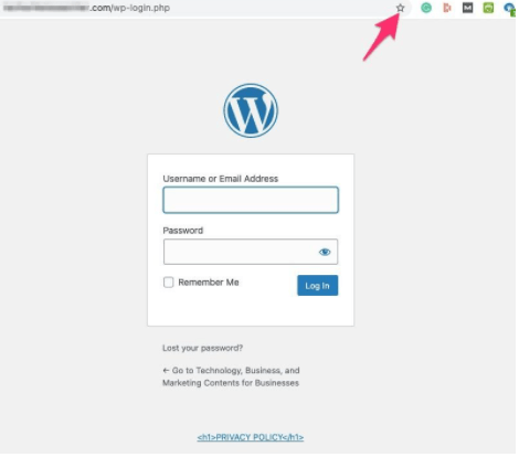 How to Log In to WordPress, Bookmark WordPress Login page URL 