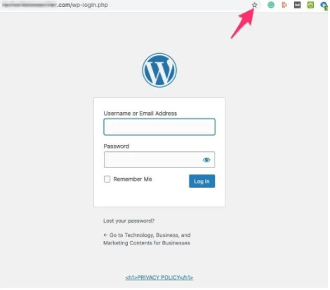 How to Log In to WordPress, Bookmark WordPress Login page URL 