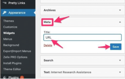 How to Log In to WordPress, Meta Widget 2