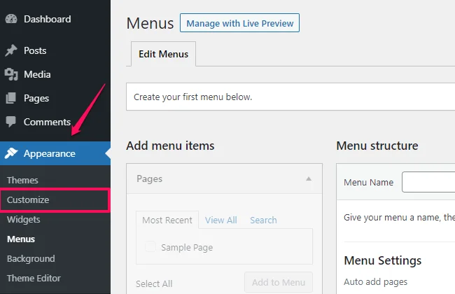 WordPress — How to Install a New Theme from the WordPress Dashboard, Add Menus