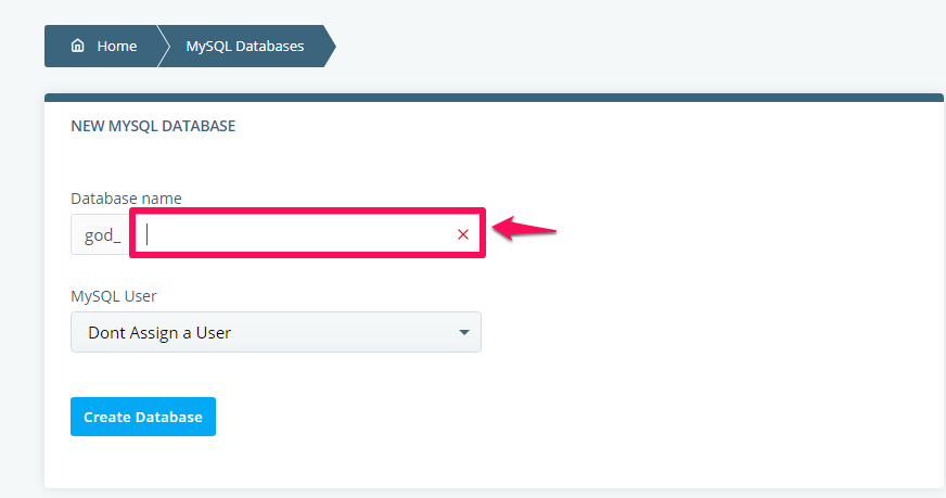 How to Create or Delete a MySQL Database or User, How To Create A MySQL Database 3